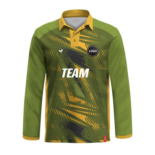 Natural design printed cricket polo tshirt jersey, MOQ 11 Pcs
