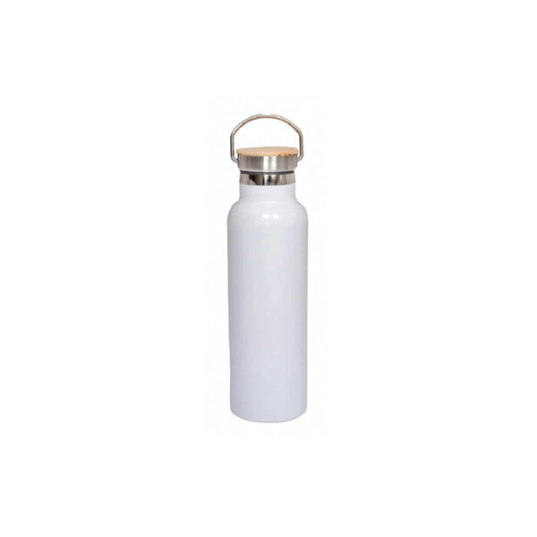 Stainless Steel Flask with Bamboo Lid, Blank - MOQ 24 pcs