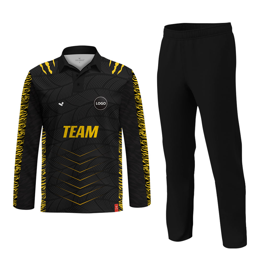 Black and store yellow cricket jersey