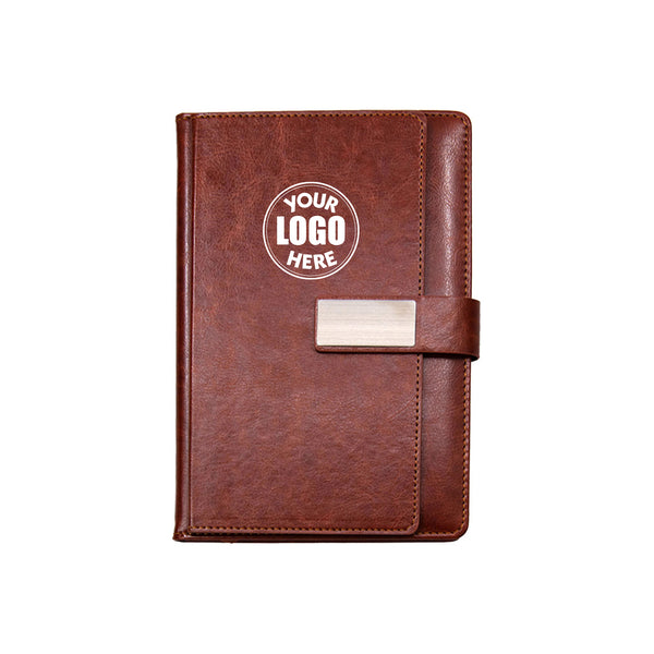 Soft PU leather notebook with card slots, A5 Size, Blank