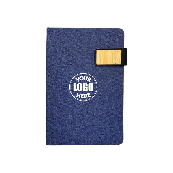 Eco-friendly RPET A5 notebook with bamboo magnetic flap, Blank