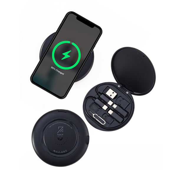 Multi-Purpose Travel Wireless Charging Kit with SD Slots, Blank
