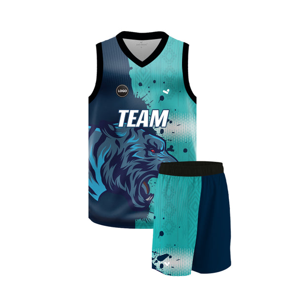 Multicolored Basketball jerseys and Shorts custom, MOQ 6 Pcs