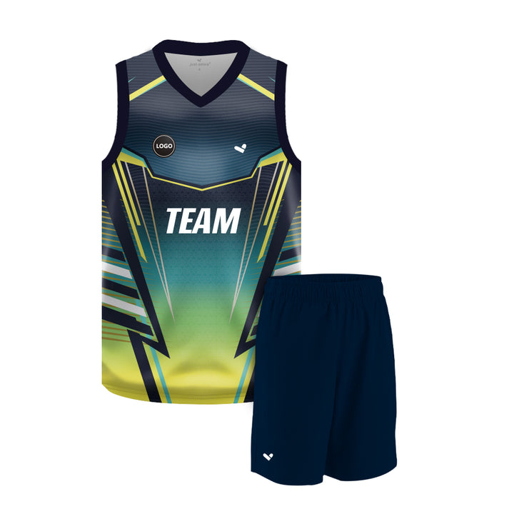 Digital Printed Basketball Team Uniform Jersey and Plain Shorts Set MOQ 6 Pcs - Just Adore