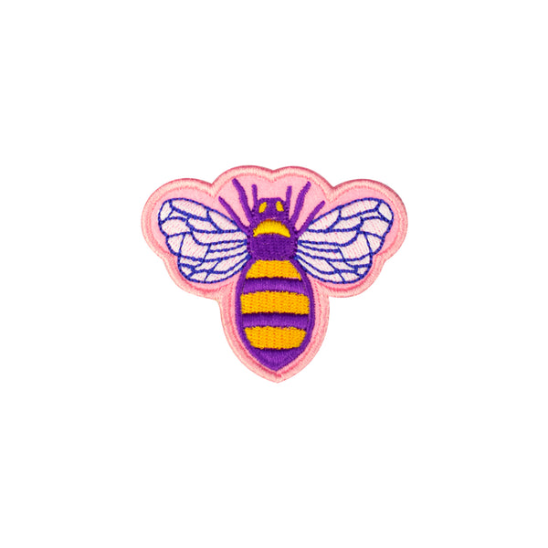 Pink honey bee kids iron on patches