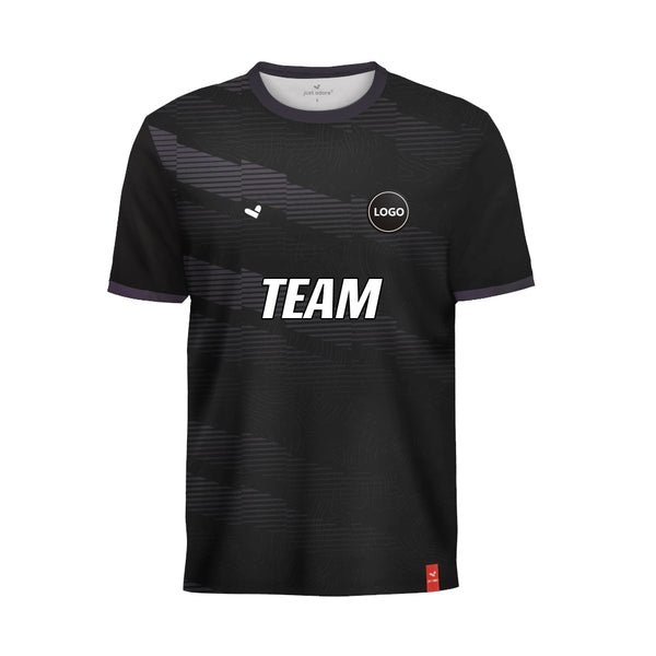 Black full sublimation printed football dri-fit jersey, MOQ 11 Pcs