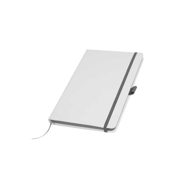 White PU Leather Cover Notebooks, Blank - MOQ 50 pcs