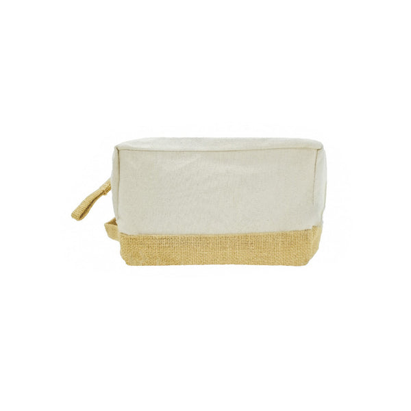Canvas Pouch with Jute base and Zipper, Blank  - MOQ 50 pcs