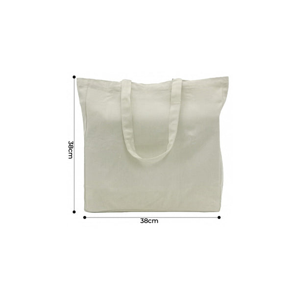 Foldable Canvas Zipper Bag, Blank - MOQ 50 pcs