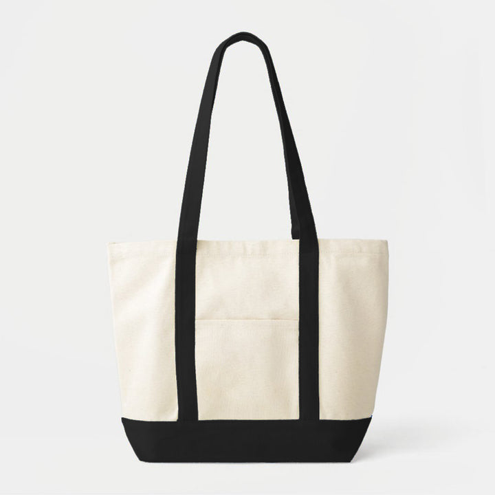 Two Tone Canvas Bag with pocket, Horizontal, Blank - Just Adore