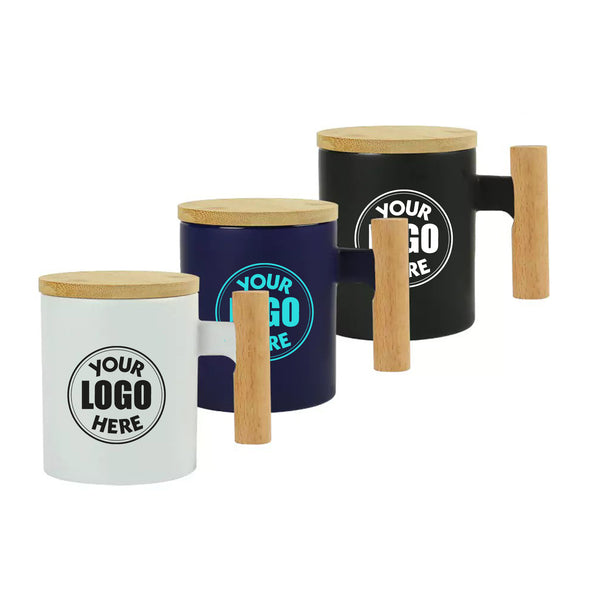 Ceramic Coffee Mugs with bamboo handle, Blank
