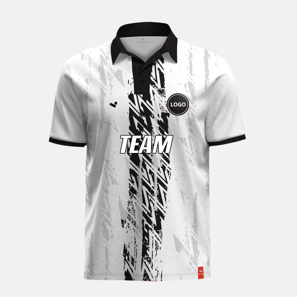 Black and white cricket team jersey, MOQ 11 Pcs