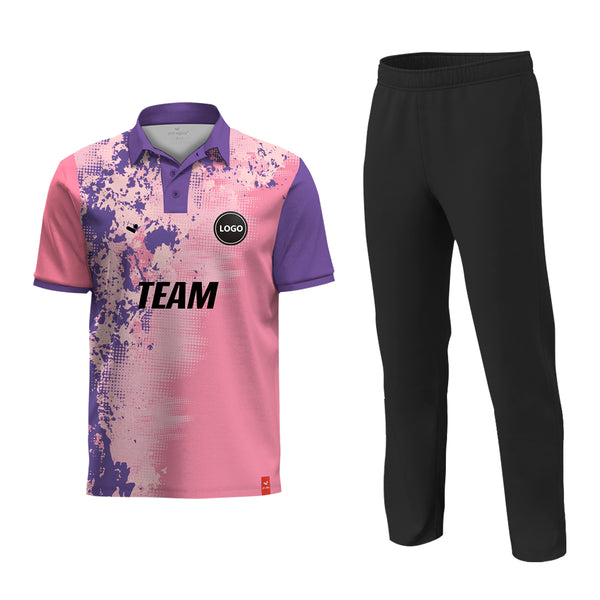 Pink Sports Team Uniform Jersey and Plain Pant set - MOQ 11 Sets