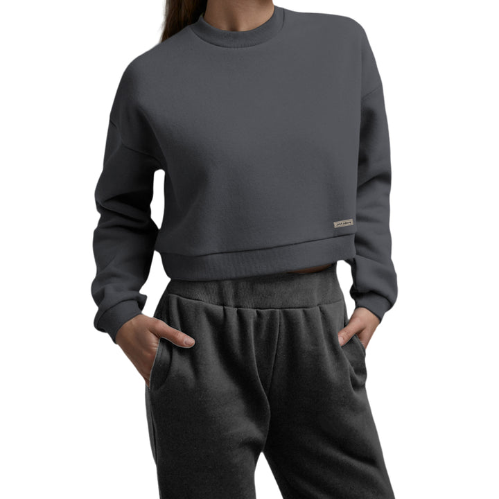 Oversized Women Crop Sweatshirt customizing DIY - Just Adore