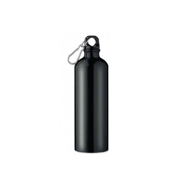 Single Wall Aluminium Sports Bottle with Carabiner, Blank - MOQ 50 pcs