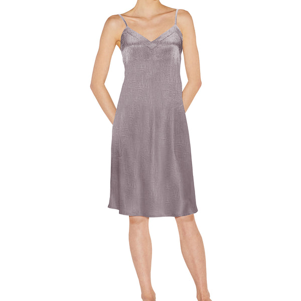 Night Gown Slip Dress – Crepe Satin, Knee Length