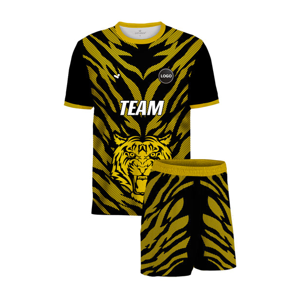 Yellow Tiger Fußball-Teamtrikot im Vollsublimationsdruck, Mindestbestellmenge 11 Stück