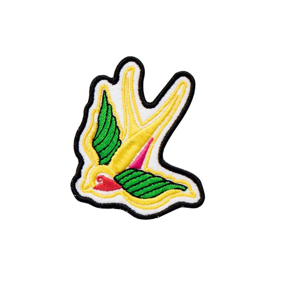 Flying bird embroidery patch, Iron on