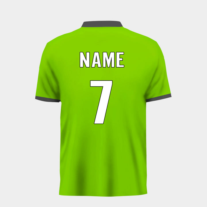 Light green design full sublimation cricket tshirt, MOQ 11 Pcs - Just Adore