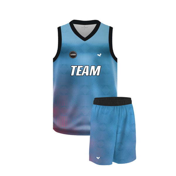 Gradient designed Basketball team jersey and shorts bulk, MOQ 6 Pcs