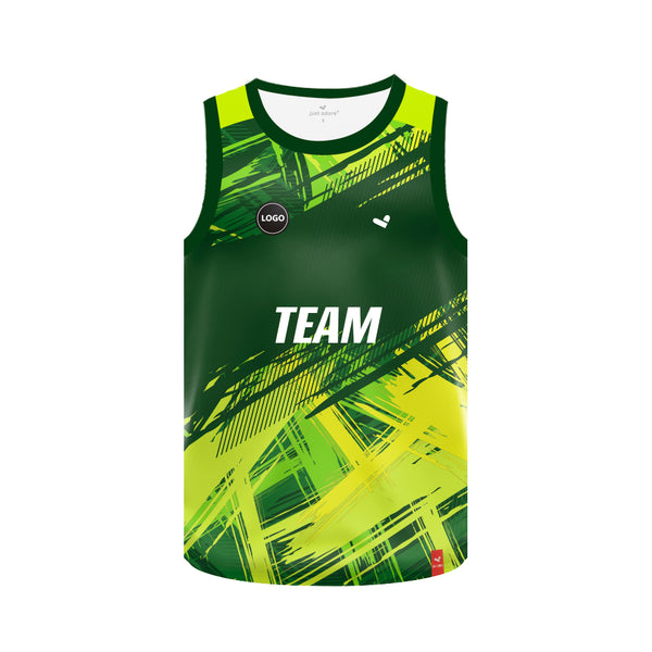 Sleeveless Full multicolor printed Basketball Team jersey, MOQ 6 Pcs