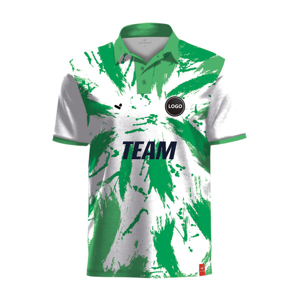 Green and White Cricket Team Jersey wholesale, MOQ 11 Pcs