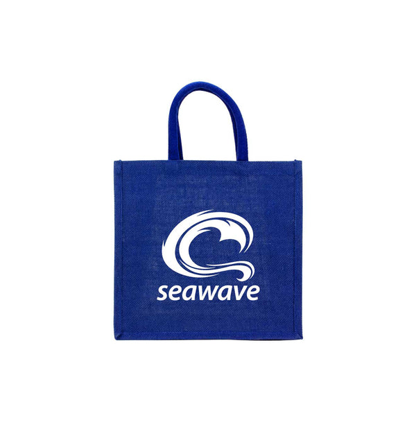Square Jute Bags with Cotton Handles, Blank - MOQ 50 pcs