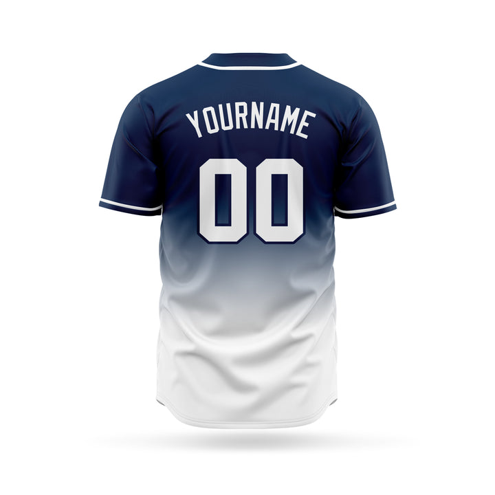 Blue and white sublimation printed Baseball team jersey, MOQ - 9 Pcs - Just Adore