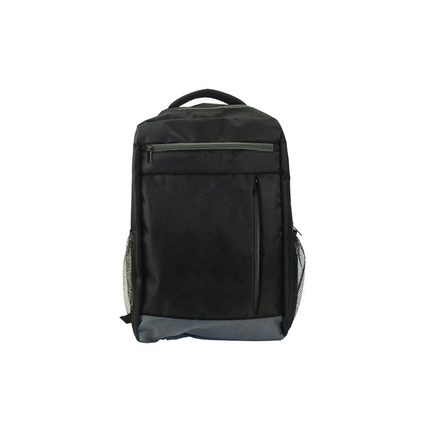 Black Backpack with zipper and shoulder strap, Blank  - MOQ 24 pcs