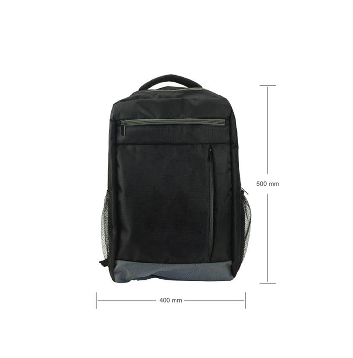 Black Backpack with zipper and shoulder strap, Blank - Just Adore