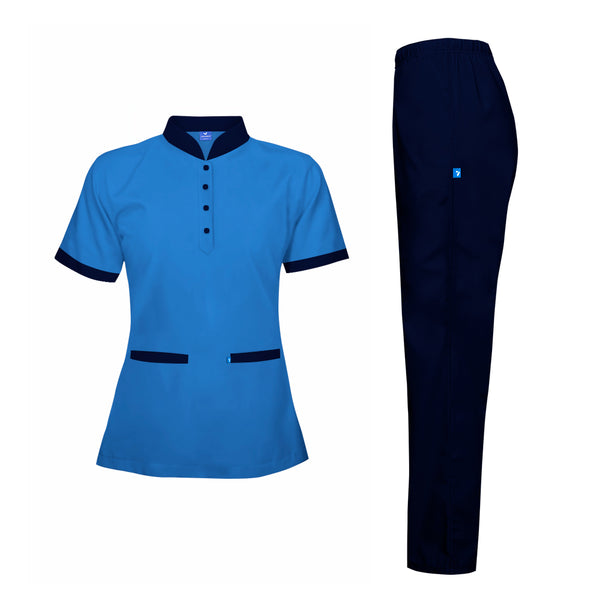 Maid Uniform Short Sleeve Shirt & Pant Set - Unisex - Just Adore