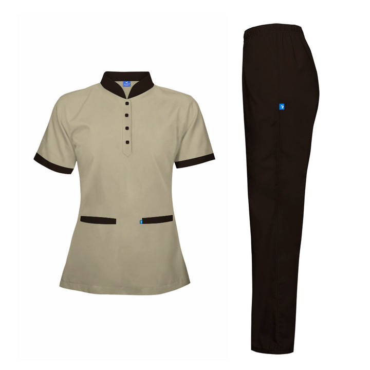 Maid Uniform Short Sleeve Shirt & Pant Set - Unisex - Just Adore