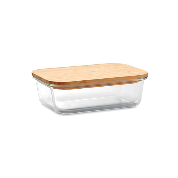Glass Lunch Box with Bamboo Lid - MOQ 50 pcs