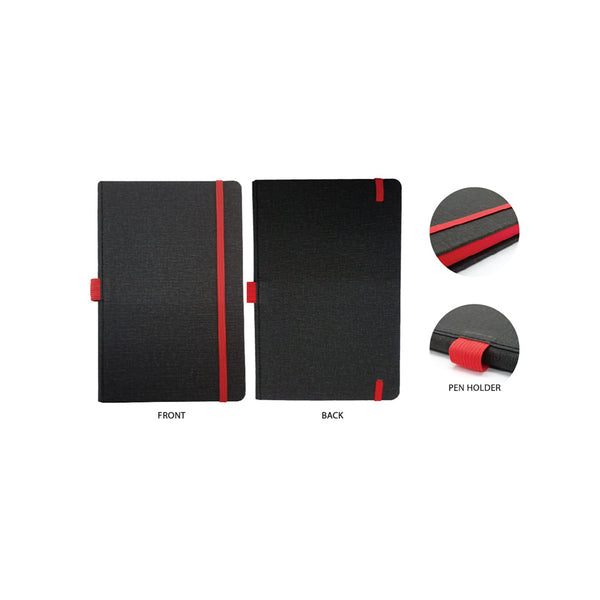 Premium Textured PU Notebook with pen loop, Blank - MOQ 50 pcs