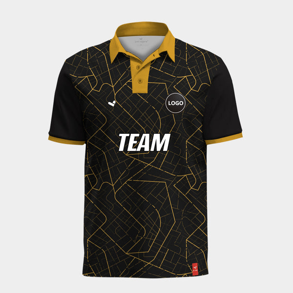 Black & yellow full printed sports dri-fit tshirts, MOQ 11 Pcs