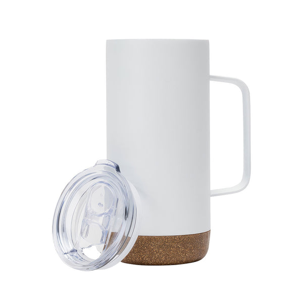 Stainless Steel mug with Cork base and Handle, Blank