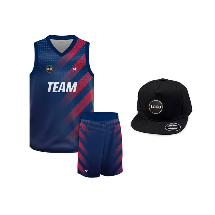 Navy color Full sublimation Basketball Team Jersey and shorts, MOQ 6 Pcs - Just Adore