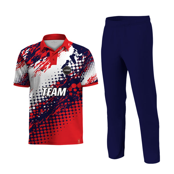 Cricket Uniform with name and number, Printed jersey and Plain Pant - MOQ 11 Sets