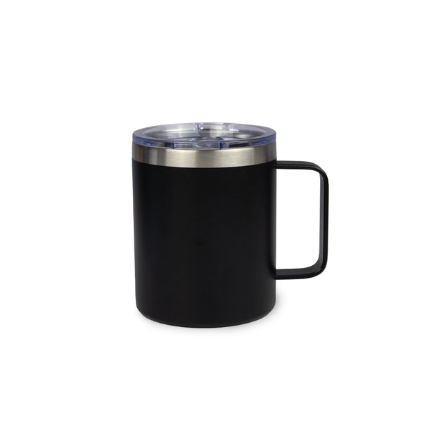 14 Oz Coffee Mug with handle slider Lid. Insulated, Stainless steel