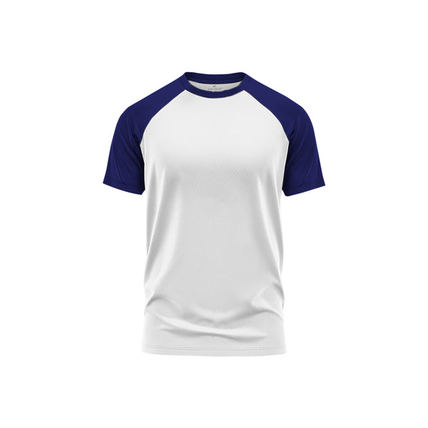Two tone Cotton Round Neck Tshirts, Raglon Short Sleeve - Unisex, Blank