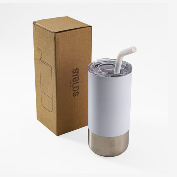 Vacuum Insulated Tumbler with reusable metal straw, Blank
