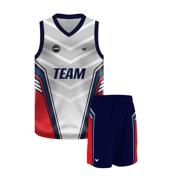 Multicolor Basketball Team Uniform Jersey and Shorts - MOQ 6 Pcs
