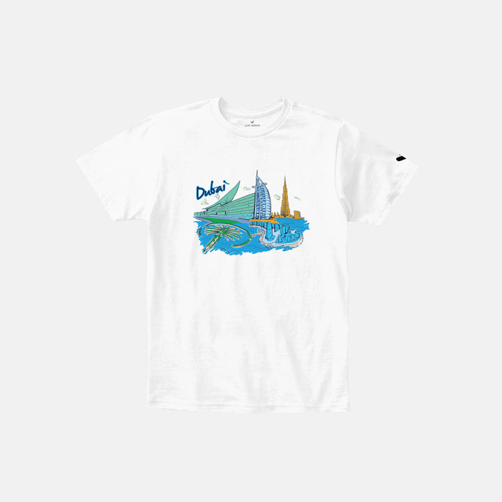 Dubai the Fabulous city printed kids tshirt - Just Adore