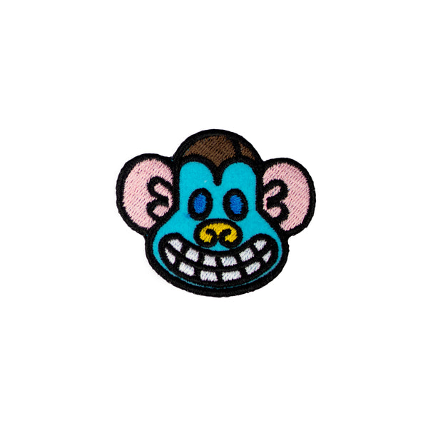 Smiling monkey, Iron on embroidery patch for kids