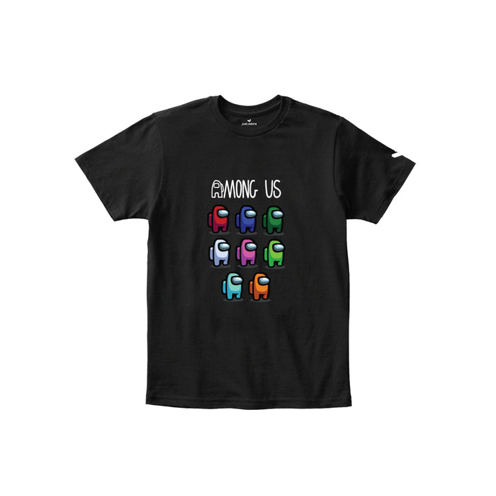 Among Us All Characters Kids Tee.  New Video Game Among Us Kids Tee Shirt with all characters. Available now for Kids buy now at online through Just Adore.