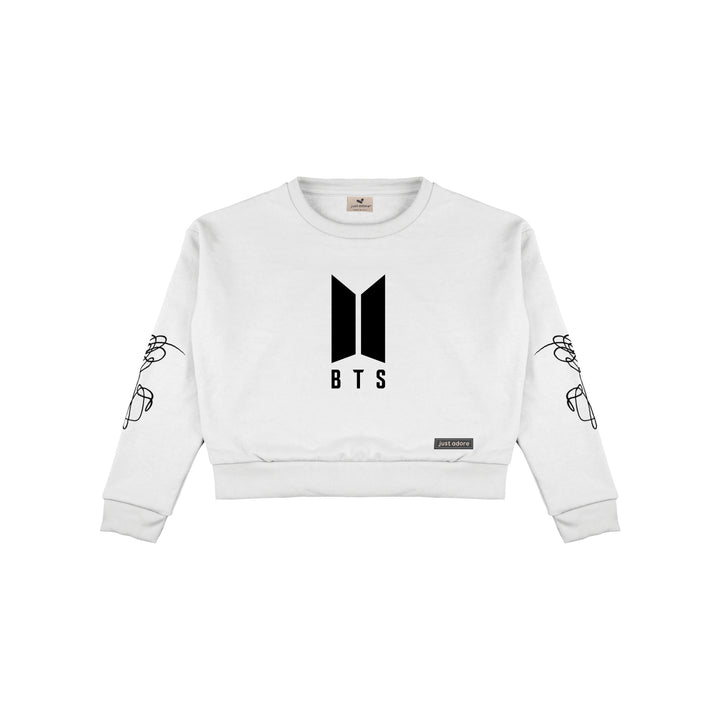 Oversized Women BTS Crop Sweatshirt - Just Adore