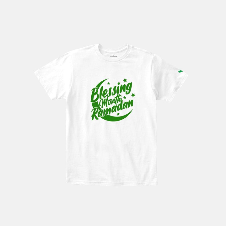 Blessing month Ramadan Tshirt buy online, Shop Ramadan Function tshirts online, Purchase Eid celebration Tees for kids at online store, Order Eid special tees adult and kids at Just Adore®.