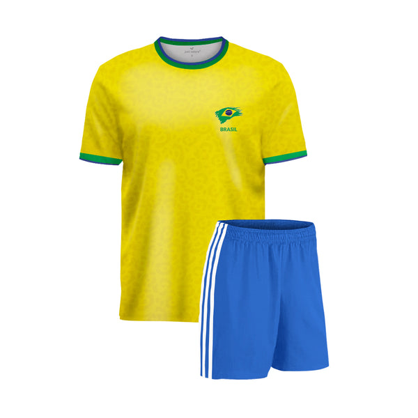 Brazil Football Team Fans Home Jersey Set