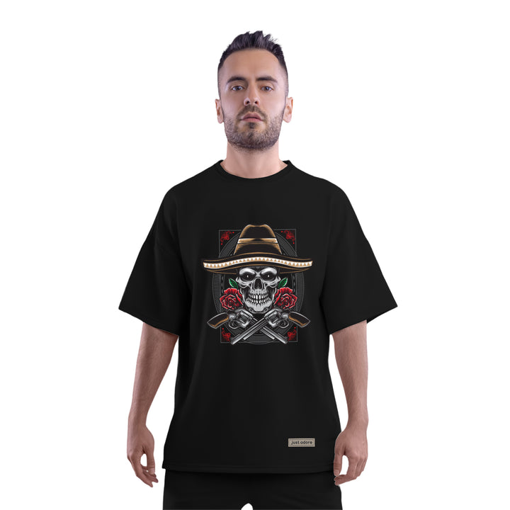 Calaveras Mexican Skull Oversized Men T Shirt - Just Adore