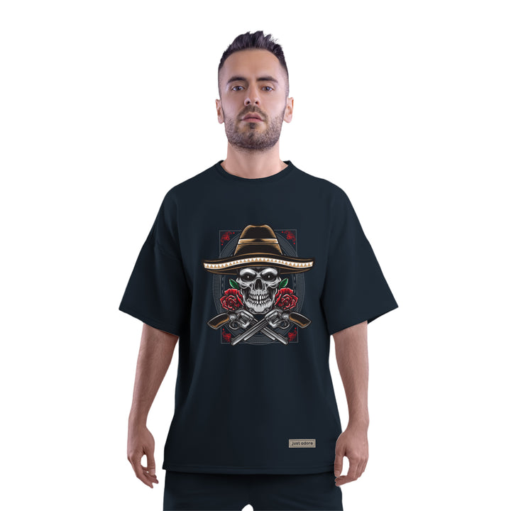 Calaveras Mexican Skull Oversized Men T Shirt - Just Adore